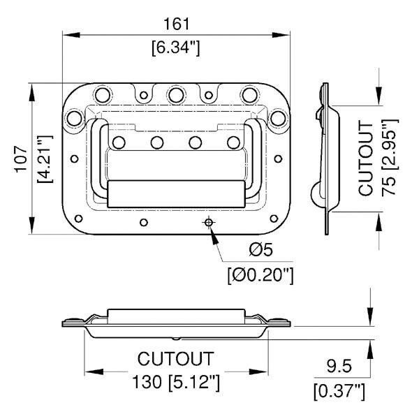Main product image for Penn-Elcom H7159EZ Spring Flex Cabinet Handle 262-2953